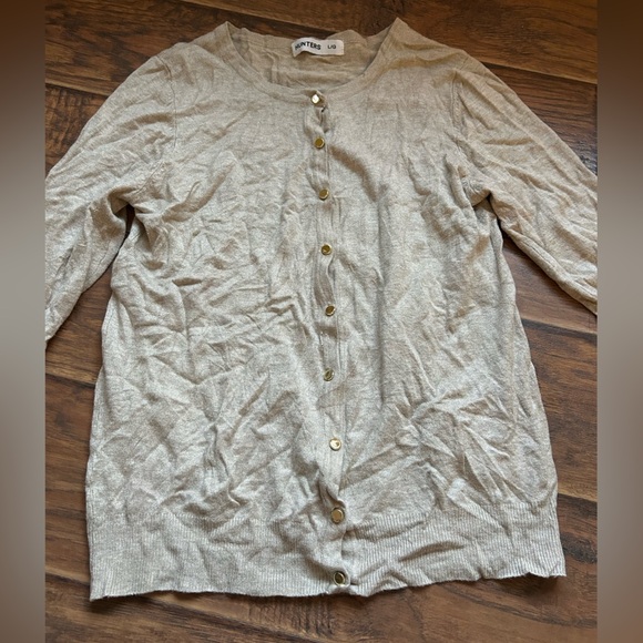 Hunters Beige Cardigan With Gold Buttons Size Large - Picture 1 of 4